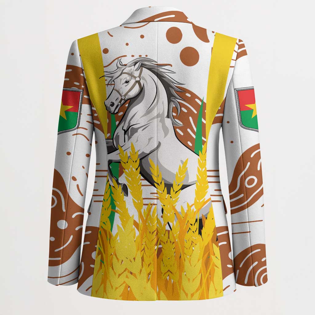 Burkina Faso Blazer with Brown White Yellow Abstract Design - Wonder Print Shop