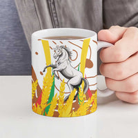 Burkina Faso Ceramic Mug with Brown White Yellow Abstract Design - Wonder Print Shop