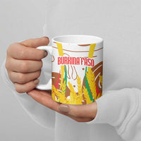 Burkina Faso Ceramic Mug with Brown White Yellow Abstract Design - Wonder Print Shop