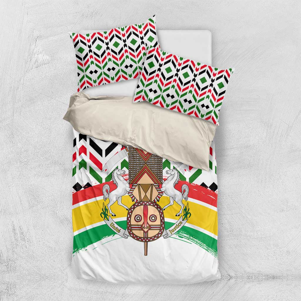 Burkina Faso Bedding Set with Red Green Black Geometric Design - Wonder Print Shop