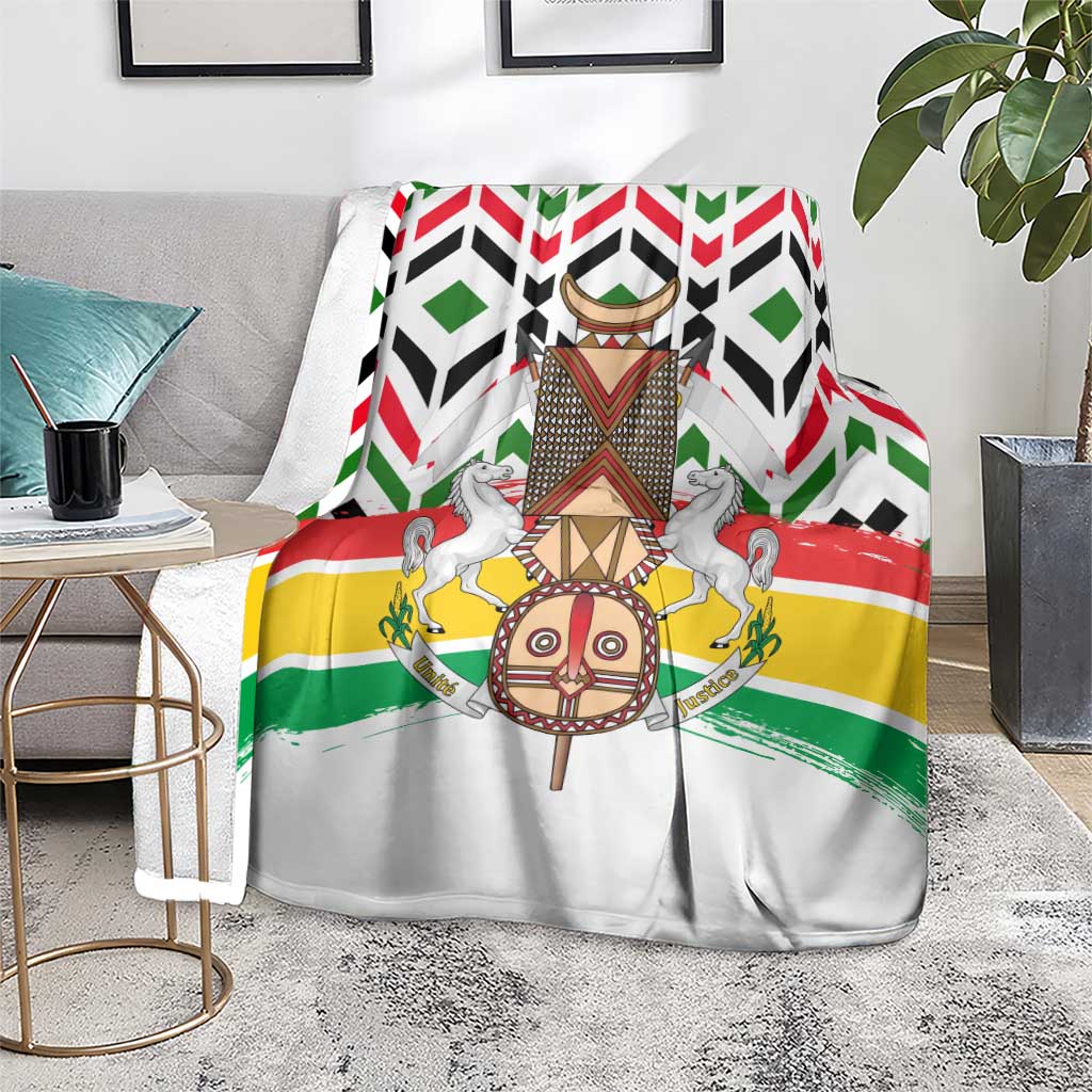 Burkina Faso Blanket with Red Green Black Geometric Design - Wonder Print Shop