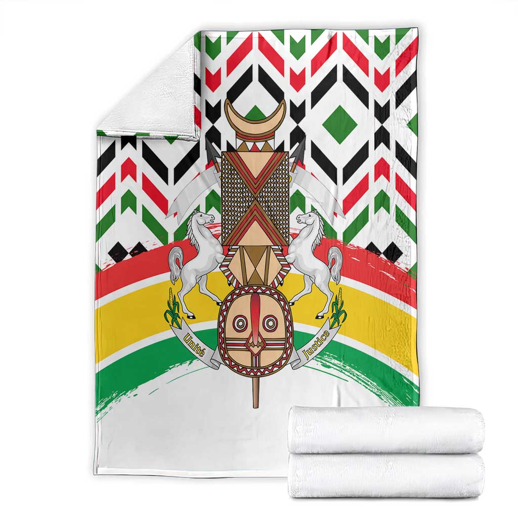Burkina Faso Blanket with Red Green Black Geometric Design - Wonder Print Shop