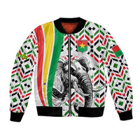 Burkina Faso Bomber Jacket with Red Green Black Geometric Design - Wonder Print Shop