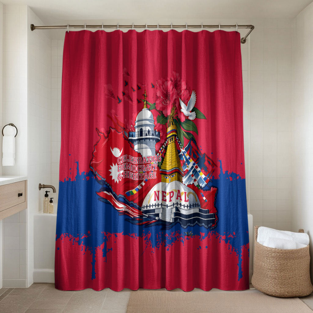Nepal Constitution Day September 19 Bathroom Set Himalayan Temples Heritage Flag Dove