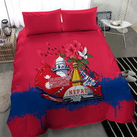 Nepal Constitution Day September 19 Bedding Set Himalayan Temples Heritage Flag Dove