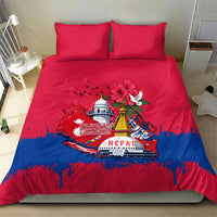 Nepal Constitution Day September 19 Bedding Set Himalayan Temples Heritage Flag Dove