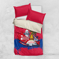 Nepal Constitution Day September 19 Bedding Set Himalayan Temples Heritage Flag Dove