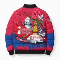 Nepal Constitution Day September 19 Bomber Puffer Jacket Himalayan Temples Heritage Flag Dove