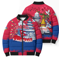 Nepal Constitution Day September 19 Bomber Puffer Jacket Himalayan Temples Heritage Flag Dove