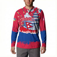 Nepal Constitution Day September 19 Button Sweatshirt Himalayan Temples Heritage Flag Dove