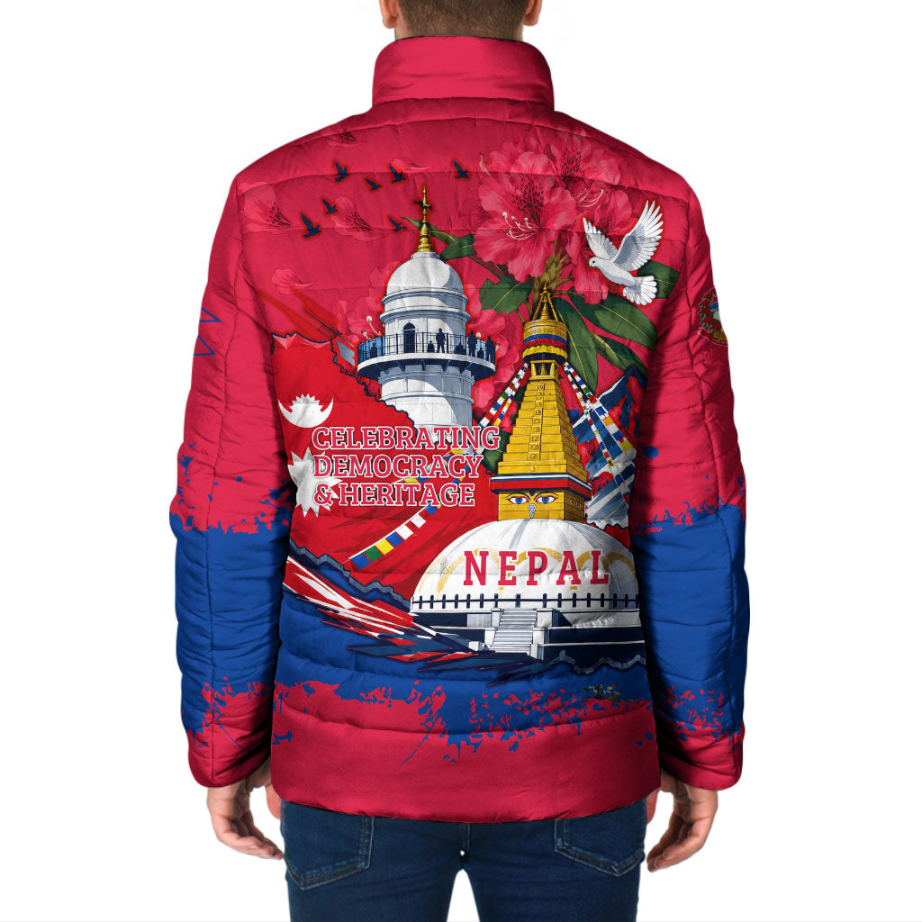 Nepal Constitution Day September 19 Padded Jacket Himalayan Temples Heritage Flag Dove