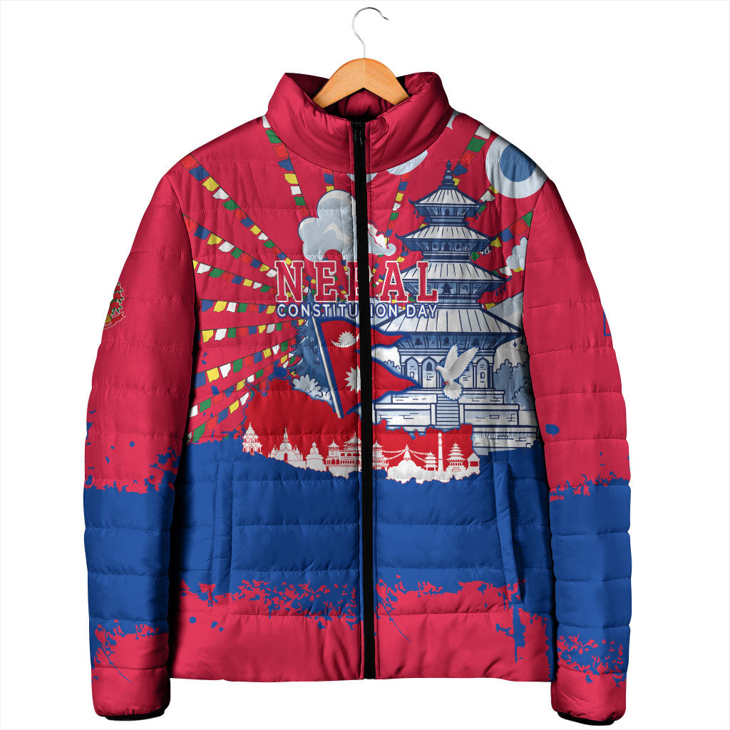 Nepal Constitution Day September 19 Padded Jacket Himalayan Temples Heritage Flag Dove