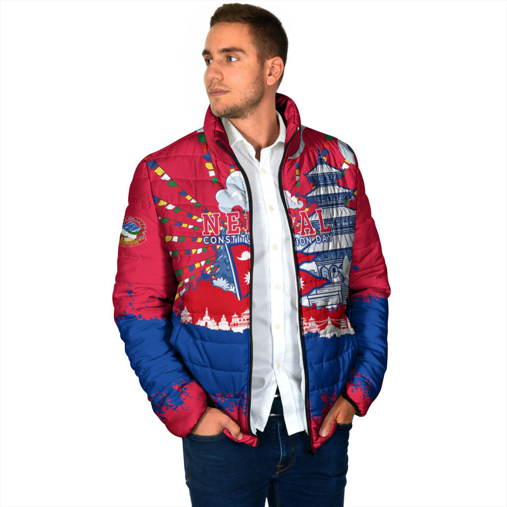 Nepal Constitution Day September 19 Padded Jacket Himalayan Temples Heritage Flag Dove