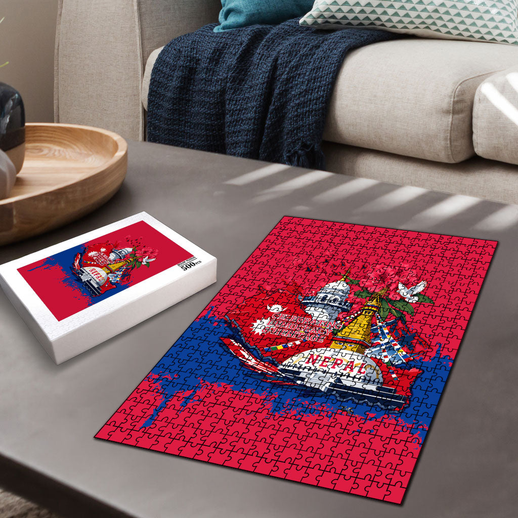 Nepal Constitution Day September 19 Puzzle Himalayan Temples Heritage Flag Dove