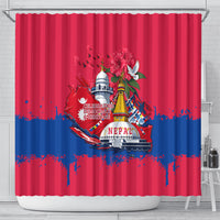 Nepal Constitution Day September 19 Shower Curtain Himalayan Temples Heritage Flag Dove