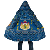 Sweden Christmas Cloak with Gnome Yule Goat Royal Crest and Nordic Pattern - Wonder Print Shop