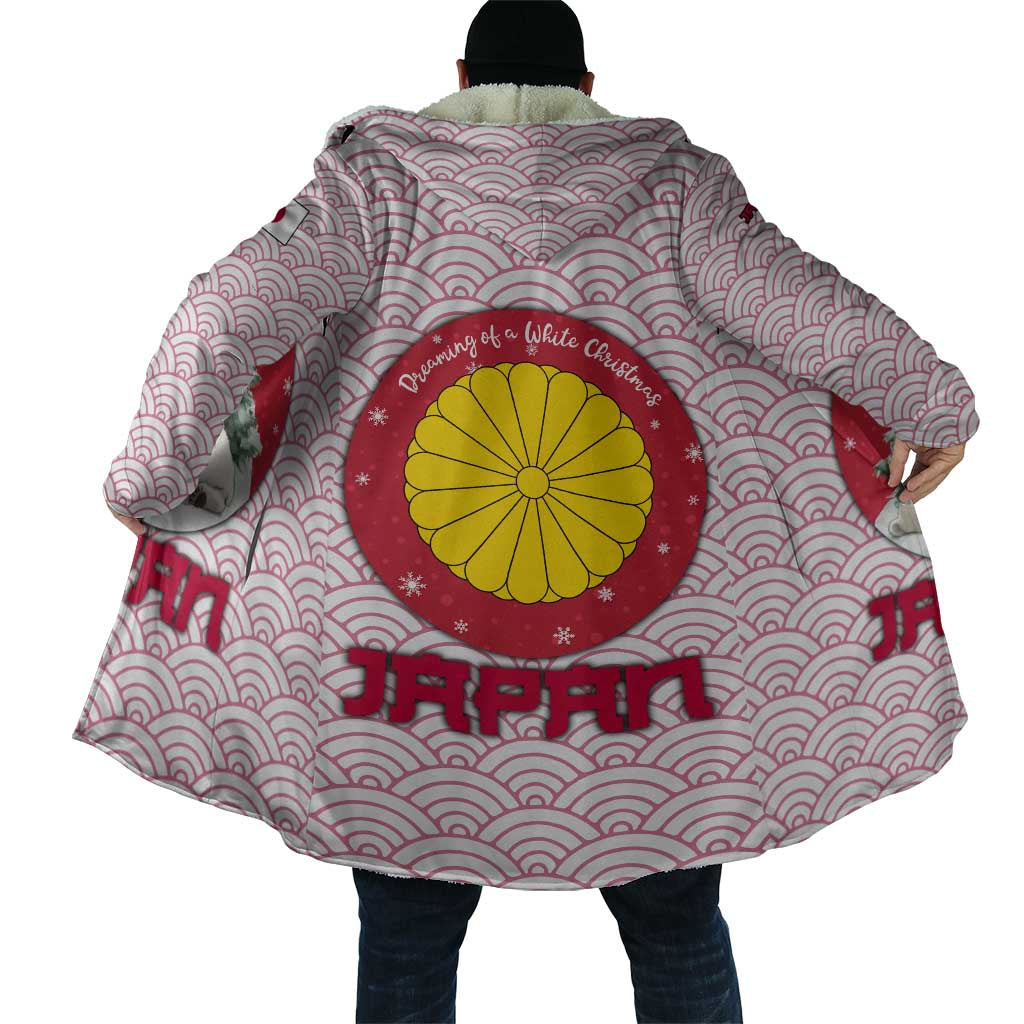 Japan Christmas Cloak with Sleeping Polar Bear Pine Trees and Chrysanthemum Crest Pattern - Wonder Print Shop