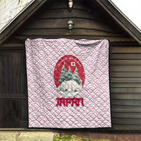 Japan Christmas Quilt with Sleeping Polar Bear Pine Trees and Chrysanthemum Crest Pattern - Wonder Print Shop