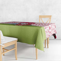 Japan Christmas Tablecloth with Santa Mount Fuji Rising Sun and Festive Pattern Design - Wonder Print Shop