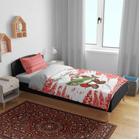 Christmas Fishing Bedding Set with Santa Claus Fish Tree and Red Snowflake Pattern - Wonder Print Shop