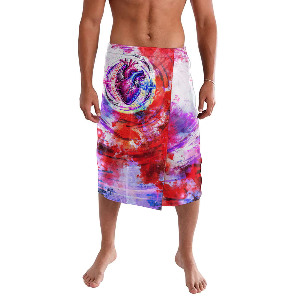 World Heart Day Lavalava Anatomical Heart EKG Pulse Graphic Vibrant