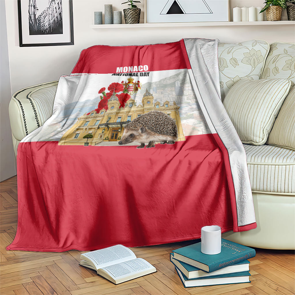 Monaco National Day Blanket Patriotic Monte Carlo Architecture Floral Art