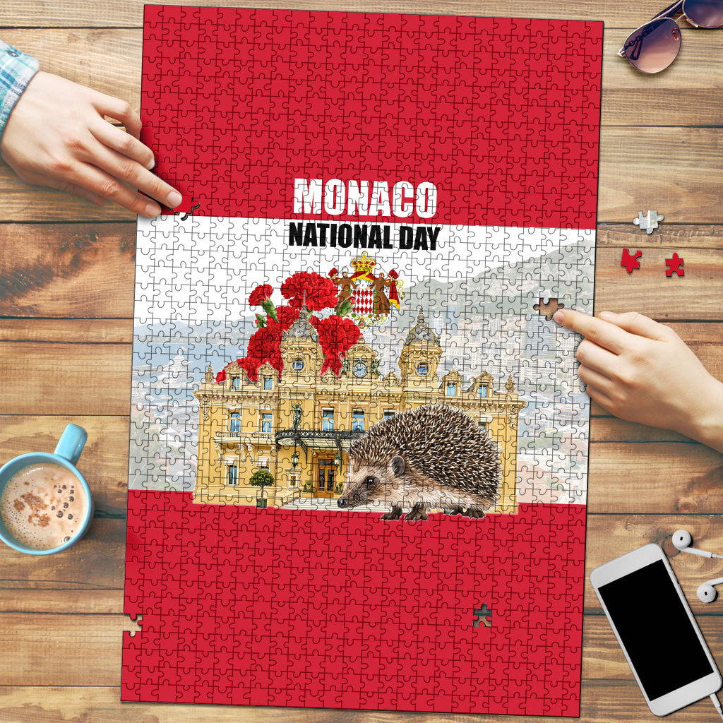 Monaco National Day Puzzle Patriotic Monte Carlo Architecture Floral Art