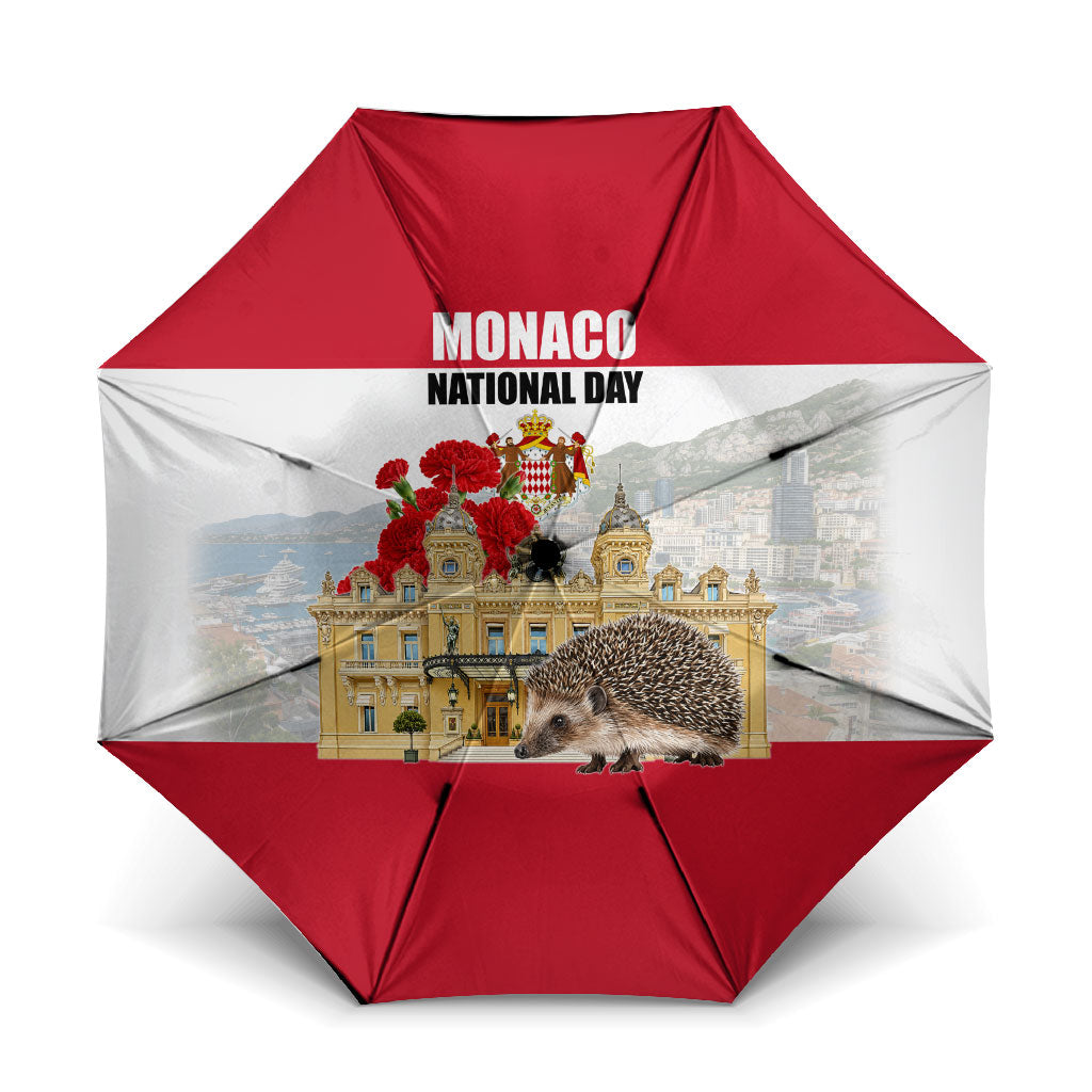 Monaco National Day Umbrella Patriotic Monte Carlo Architecture Floral Art