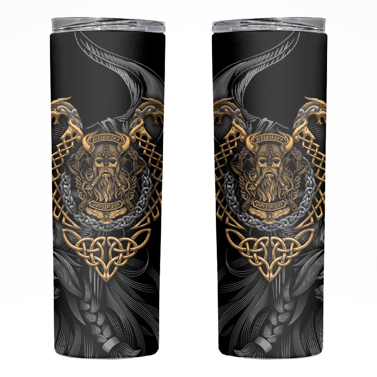 Viking Warrior Tatto Skinny Tumbler Valhalla Is Calling - Wonder Print Shop