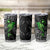 Polynesian Tumbler Cup Hammerhead Shark Tribal Pattern Black Green Version - Wonder Print Shop