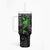 Polynesian Tumbler With Handle Hammerhead Shark Tribal Pattern Black Green Version - Wonder Print Shop