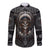 Skull Native American Warrior Long Sleeve Button Shirt - Wonder Print Shop