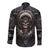 Skull Native American Warrior Long Sleeve Button Shirt - Wonder Print Shop