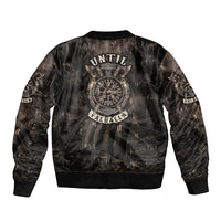 Unisex Viking bomber jacket with back print, ribbed cuffs and hem