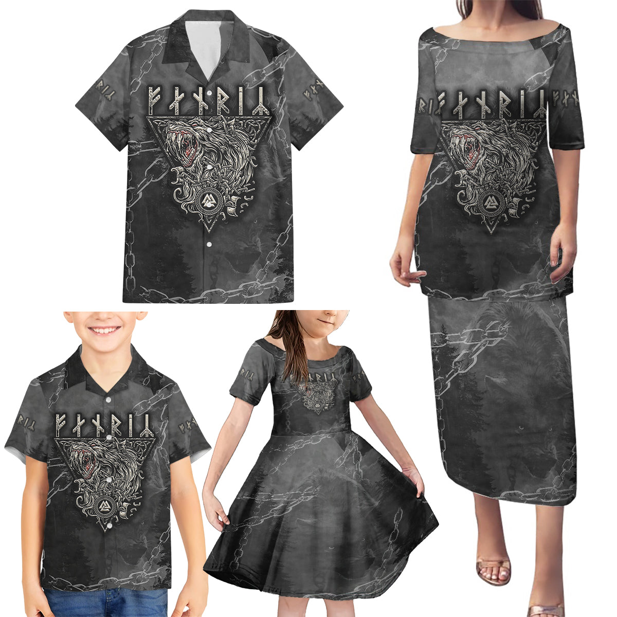 Fenir Viking Family Matching Puletasi Dress and Hawaiian Shirt Better to be a Wolf of Odin - Wonder Print Shop