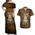 Odin Viking Couples Matching Off Shoulder Maxi Dress and Hawaiian Shirt Valknut, Ravens, and Enchanted Forest - Wonder Print Shop