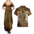 Odin Viking Couples Matching Summer Maxi Dress and Hawaiian Shirt Valknut, Ravens, and Enchanted Forest - Wonder Print Shop