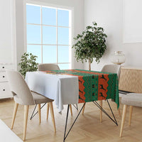 Giraffes Decorating Tree Gifts Tablecloth with Orange Green Holiday Pattern Design - Wonder Print Shop