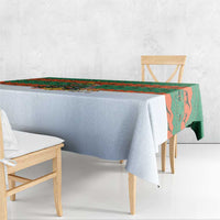 Giraffes Decorating Tree Gifts Tablecloth with Orange Green Holiday Pattern Design - Wonder Print Shop