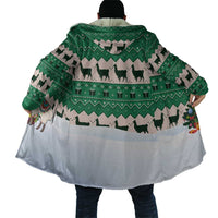 Llama Decorating Tree in Santa Hat Cloak with Green Gift Pattern Design - Wonder Print Shop