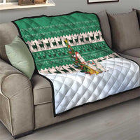 Llama Decorating Tree in Santa Hat Quilt with Green Gift Pattern Design - Wonder Print Shop