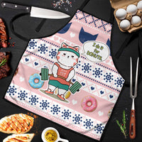Cat I Do It For Donuts Christmas Apron Xmas Holiday Patterns - Wonder Print Shop