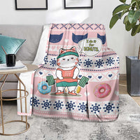Cat I Do It For Donuts Christmas Blanket Xmas Holiday Patterns - Wonder Print Shop
