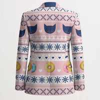 Cat I Do It For Donuts Christmas Blazer Xmas Holiday Patterns - Wonder Print Shop