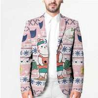 Cat I Do It For Donuts Christmas Blazer Xmas Holiday Patterns - Wonder Print Shop