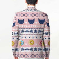 Cat I Do It For Donuts Christmas Blazer Xmas Holiday Patterns - Wonder Print Shop