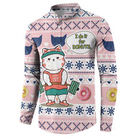 Cat I Do It For Donuts Christmas Button Sweatshirt Xmas Holiday Patterns - Wonder Print Shop