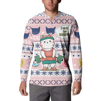 Cat I Do It For Donuts Christmas Button Sweatshirt Xmas Holiday Patterns - Wonder Print Shop