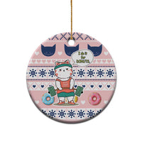 Cat I Do It For Donuts Christmas Ceramic Ornament Xmas Holiday Patterns - Wonder Print Shop