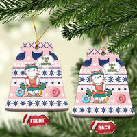 Cat I Do It For Donuts Christmas Ceramic Ornament Xmas Holiday Patterns - Wonder Print Shop